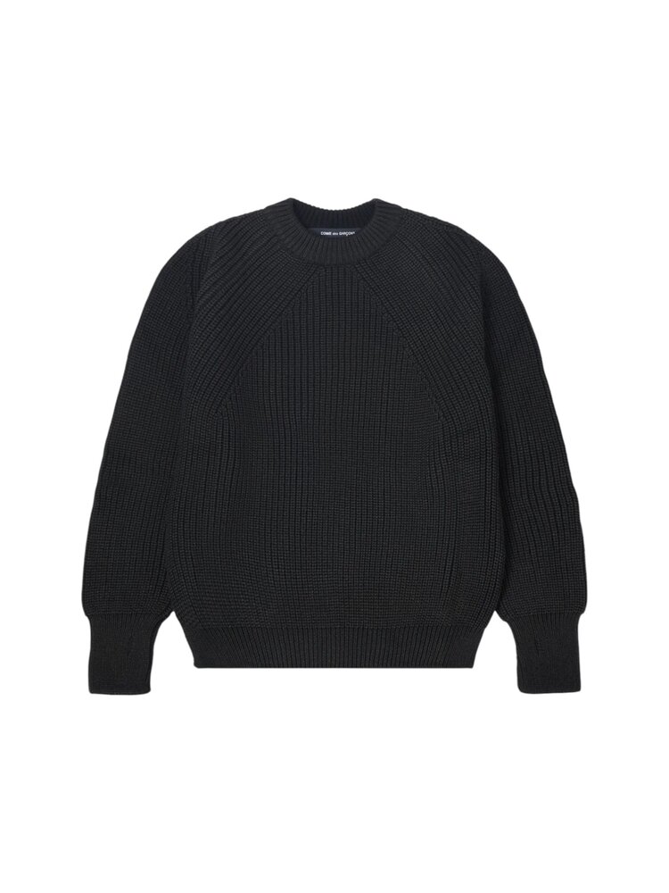 Comme des Garçons COMME DES GARÇONS HOMME RIBBED CREW SWEATER BLACK