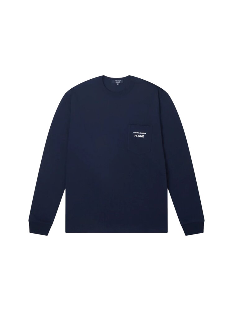 Comme des Garçons COMME DES GARÇONS LONG SLEEVE LOGO T-SHIRT NAVY