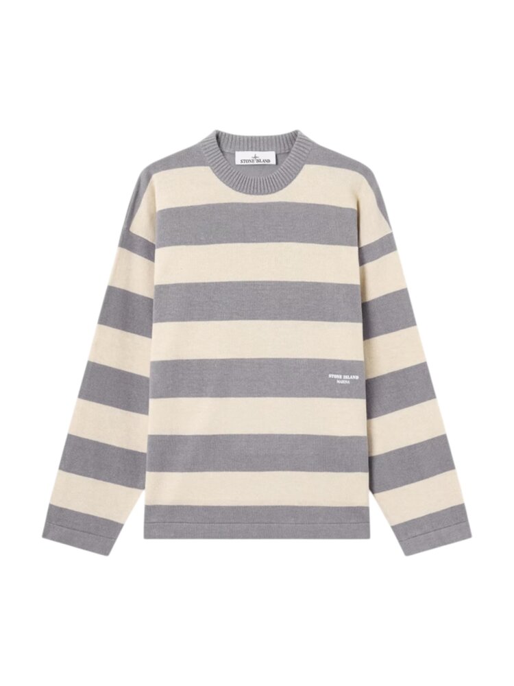 Stone Island STONE ISLAND MARINA STRIPED RAW HAND ORGANIC COTTON + LINEN