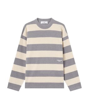 Stone Island STONE ISLAND MARINA STRIPED RAW HAND ORGANIC COTTON + LINEN