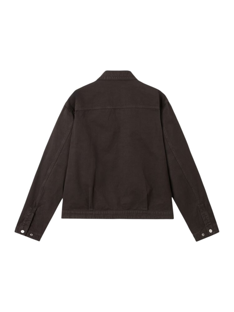 Stone Island STONE ISLAND MARINA SLUB COTTON BATAVIA JACKET LEAD GREY