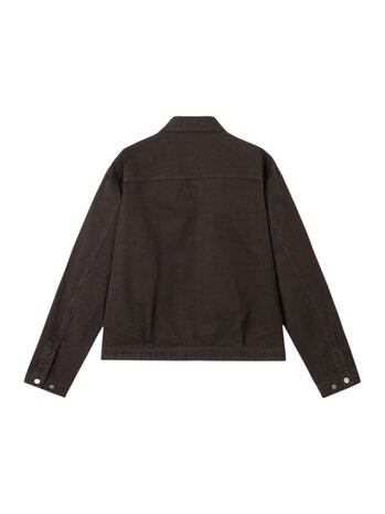 Stone Island STONE ISLAND MARINA SLUB COTTON BATAVIA JACKET LEAD GREY