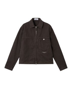 Stone Island STONE ISLAND MARINA SLUB COTTON BATAVIA JACKET LEAD GREY