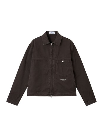 Stone Island STONE ISLAND MARINA SLUB COTTON BATAVIA JACKET LEAD GREY