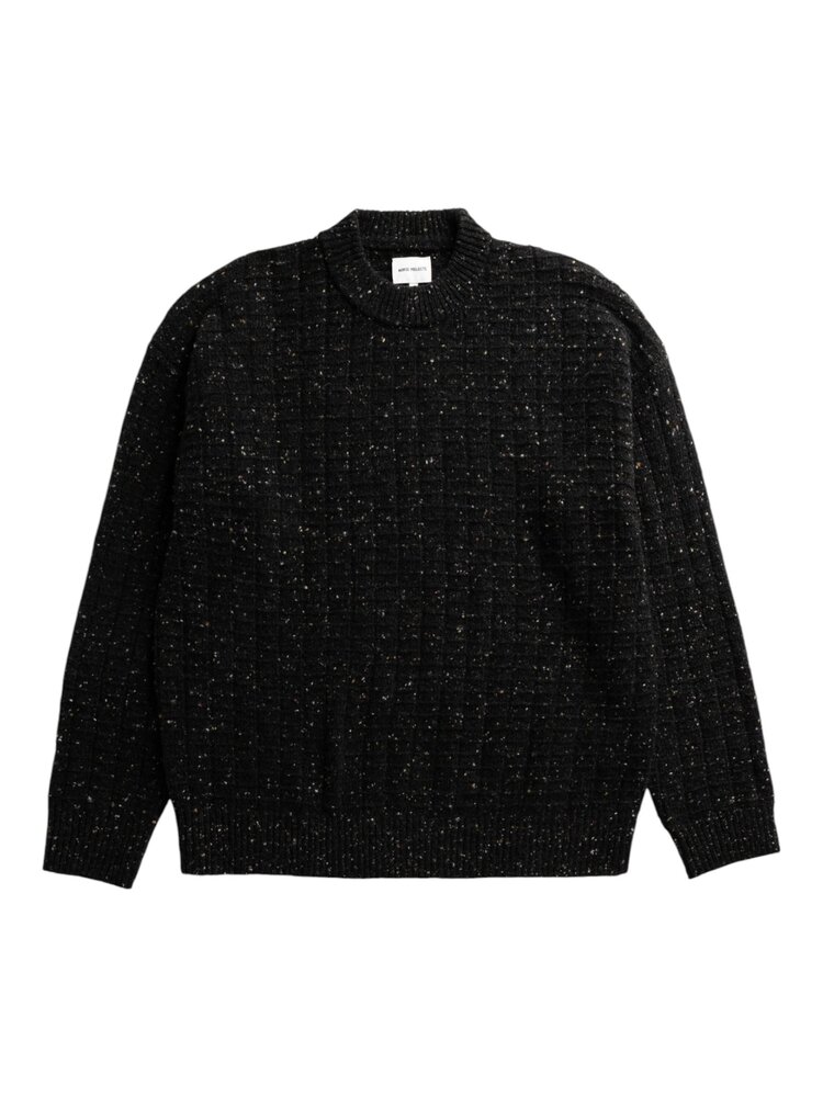 Norse Projects NORSE PROJECTS HIRTSHALS TECH MERINO WAFFLE CREWNECK CHARCOAL MELANGE