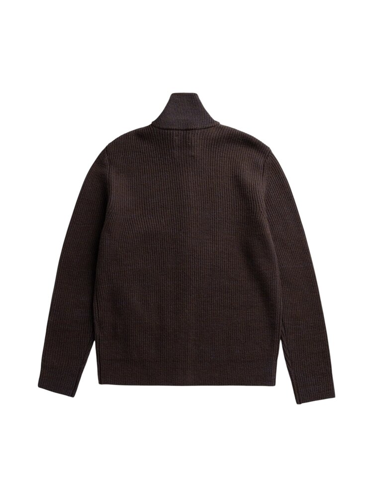 Norse Projects NORSE PROJECTS HAGEN WOOL COTTON RIB FULL ZIP JACKET DARKEST PURPLE