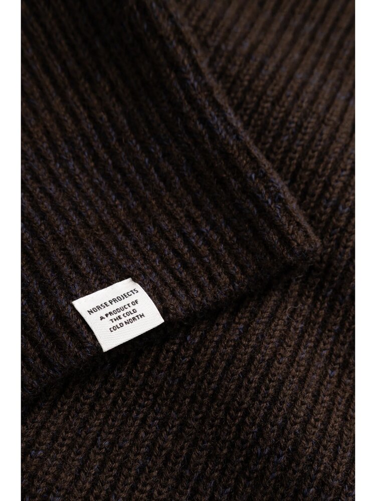 Norse Projects NORSE PROJECTS HAGEN WOOL COTTON RIB FULL ZIP JACKET DARKEST PURPLE