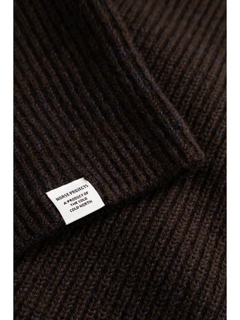 Norse Projects NORSE PROJECTS HAGEN WOOL COTTON RIB FULL ZIP JACKET DARKEST PURPLE