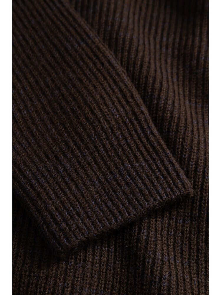 Norse Projects NORSE PROJECTS HAGEN WOOL COTTON RIB FULL ZIP JACKET DARKEST PURPLE