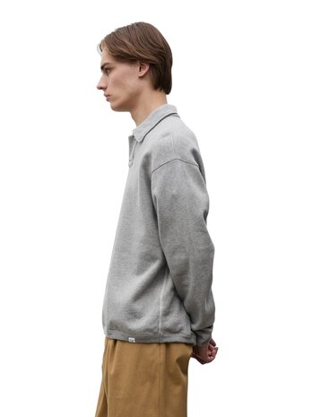 Norse Projects NORSE PROJECTS HJARTDAL BRUSHED DIAGONAL COTTON FLEECE POLO GREY MELANGE Norse Projects NORSE PROJECTS HJARTDAL BRUSHED DIAGONAL COTTON FLEECE POLO GREY MELANGE