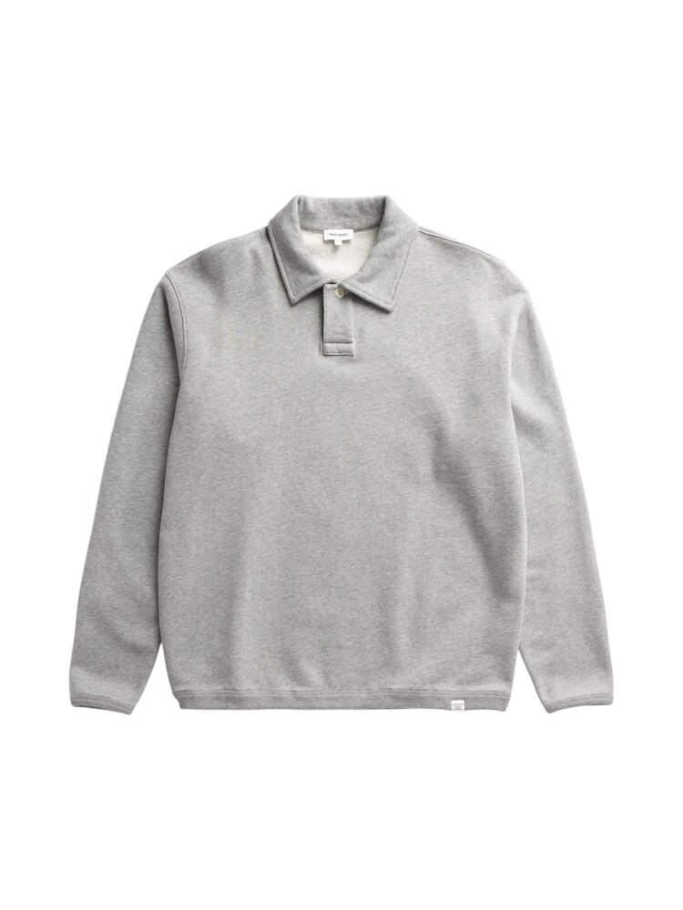 Norse Projects NORSE PROJECTS HJARTDAL BRUSHED DIAGONAL COTTON FLEECE POLO GREY MELANGE Norse Projects NORSE PROJECTS HJARTDAL BRUSHED DIAGONAL COTTON FLEECE POLO GREY MELANGE