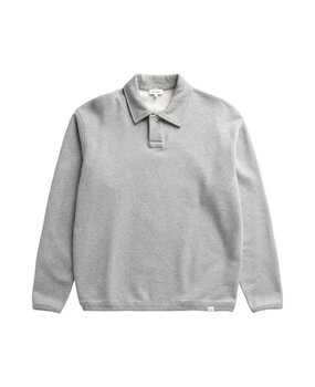 Norse Projects NORSE PROJECTS HJARTDAL BRUSHED DIAGONAL COTTON FLEECE POLO GREY MELANGE Norse Projects NORSE PROJECTS HJARTDAL BRUSHED DIAGONAL COTTON FLEECE POLO GREY MELANGE