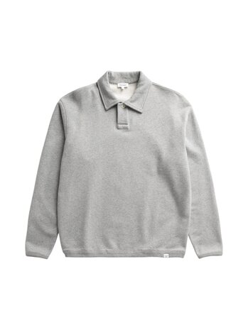 Norse Projects NORSE PROJECTS HJARTDAL BRUSHED DIAGONAL COTTON FLEECE POLO GREY MELANGE Norse Projects NORSE PROJECTS HJARTDAL BRUSHED DIAGONAL COTTON FLEECE POLO GREY MELANGE