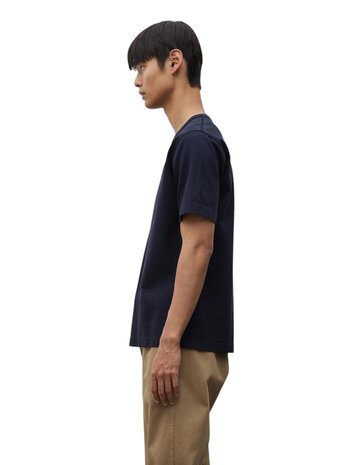 Norse Projects NORSE PROJECTS ELMELUNDE SOFT COMPACT COTTON T-SHIRT DARK NAVY