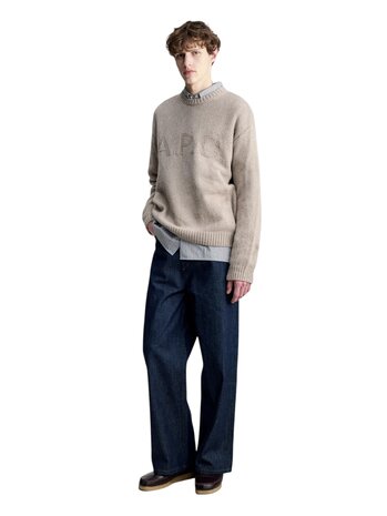 A.P.C. A.P.C. PARIS TONE ON TONE LOGO PULLOVER TAUPE BROWN
