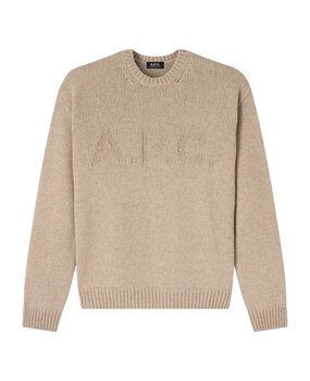 A.P.C. A.P.C. PARIS TONE ON TONE LOGO PULLOVER TAUPE BROWN