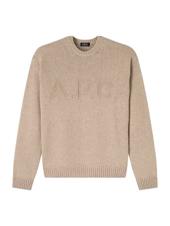 A.P.C. A.P.C. PARIS TONE ON TONE LOGO PULLOVER TAUPE BROWN