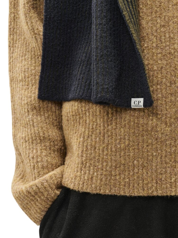 C.P. Company C.P. COMPANY KNIT SCARF MERINO WOOL EXTRAFINE BLACK