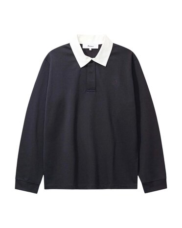 PALMES TENNIS SOCIETY LONGSLEEVE RUGBY POLO SHIRT BLACK