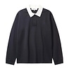 PALMES TENNIS SOCIETY LONGSLEEVE RUGBY POLO SHIRT BLACK