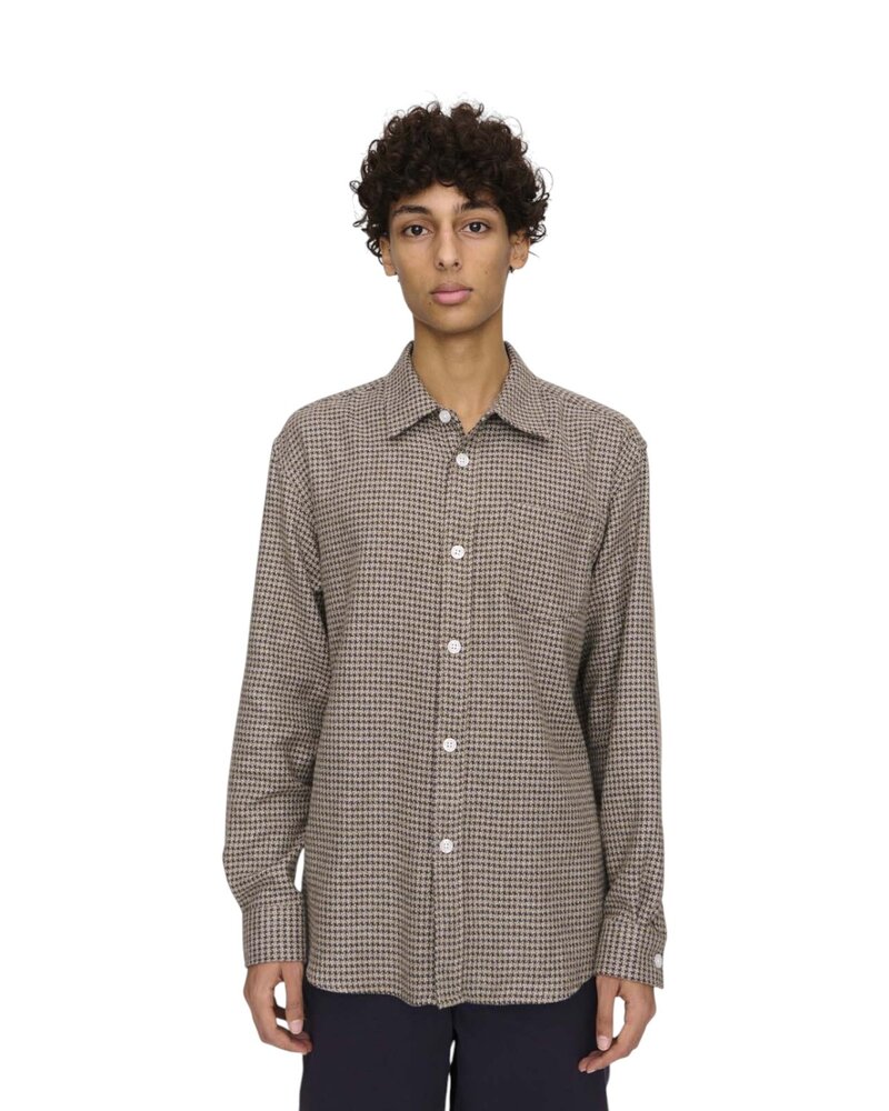 PALMES TENNIS SOCIETY SERVE SHIRT OLIVE BROWN