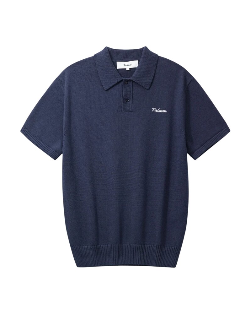 PALMES TENNIS SOCIETY COTTON KNIT POLO NAVY