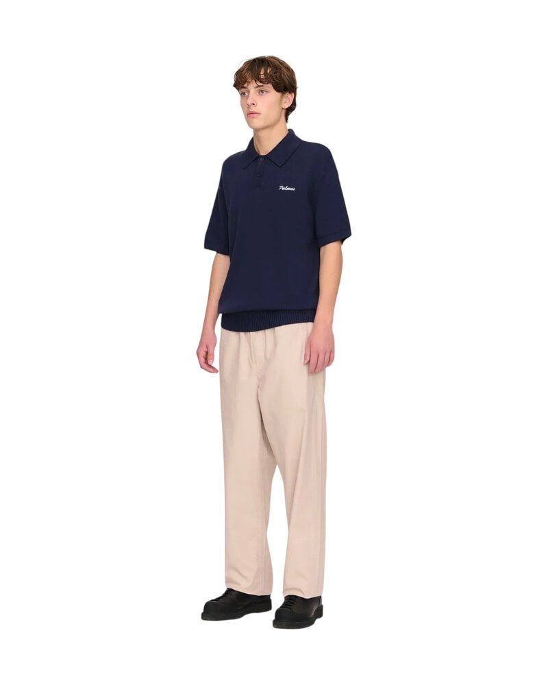 PALMES TENNIS SOCIETY COTTON KNIT POLO NAVY