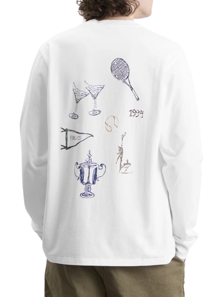 PALMES TENNIS SOCIETY PENNANT LONGSLEEVE WHITE