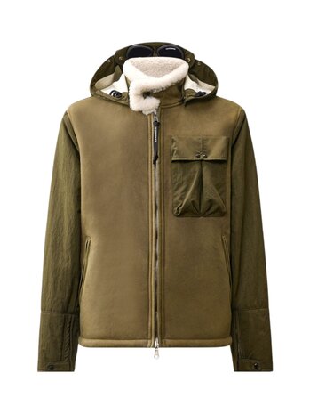 C.P. Company C.P. COMPANY MONTONE CURLY LEATHER JACKET IVY GREEN