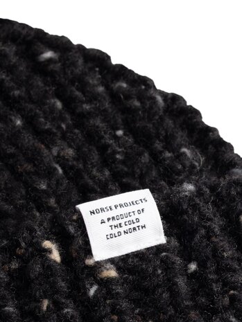 Norse Projects NORSE PROJECTS DONEGAL WOOL RIB BEANIE CHARCOAL MELANGE