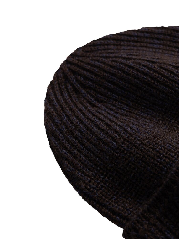 Norse Projects NORSE PROJECTS WOOL COTTON RIB BEANIE DARKEST PURPLE
