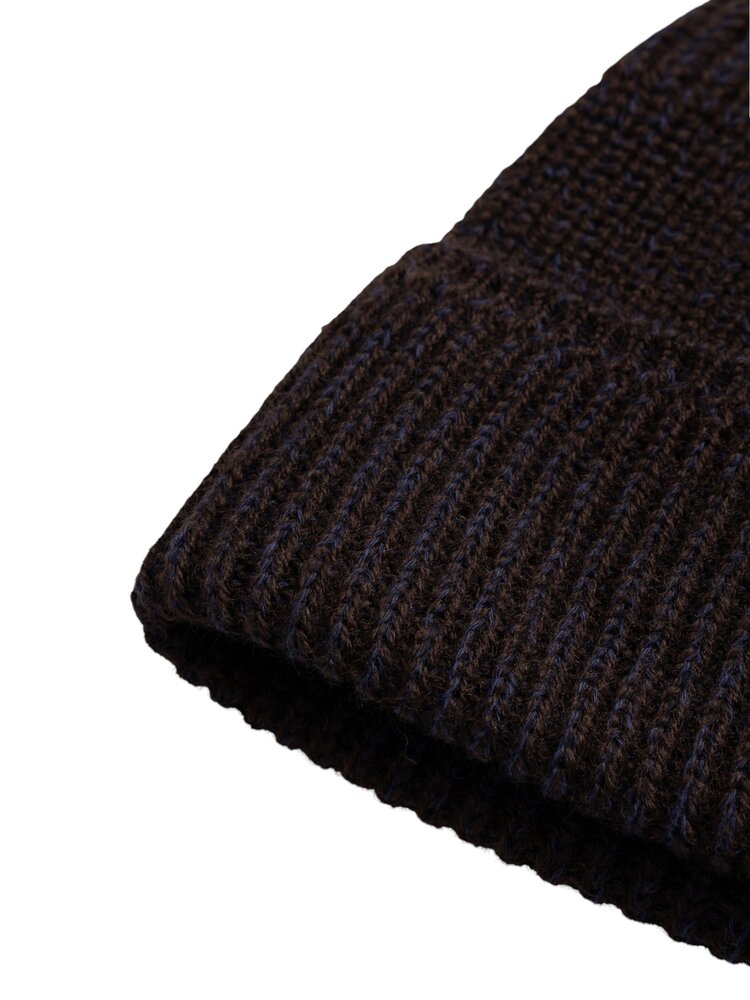 Norse Projects NORSE PROJECTS WOOL COTTON RIB BEANIE DARKEST PURPLE