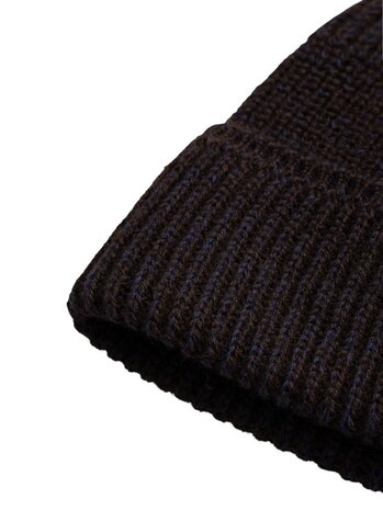 Norse Projects NORSE PROJECTS WOOL COTTON RIB BEANIE DARKEST PURPLE