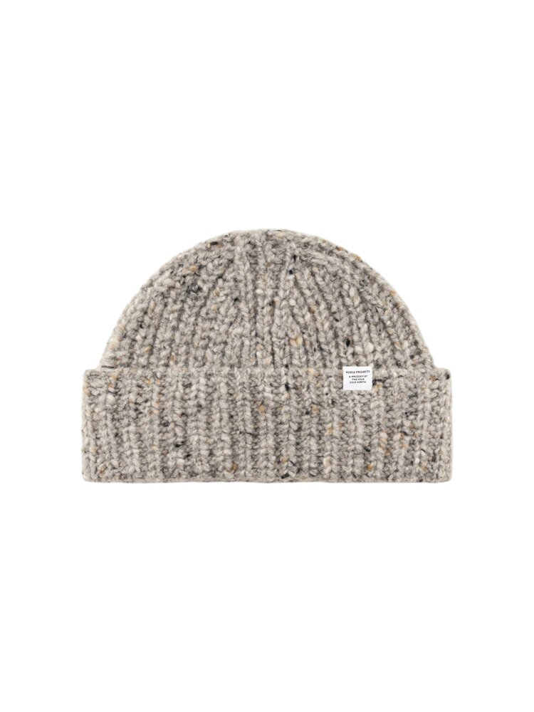 Norse Projects NORSE PROJECTS WOOL COTTON RIB BEANIE DARK GREY MELANGE
