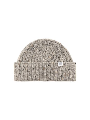 Norse Projects NORSE PROJECTS WOOL COTTON RIB BEANIE DARK GREY MELANGE