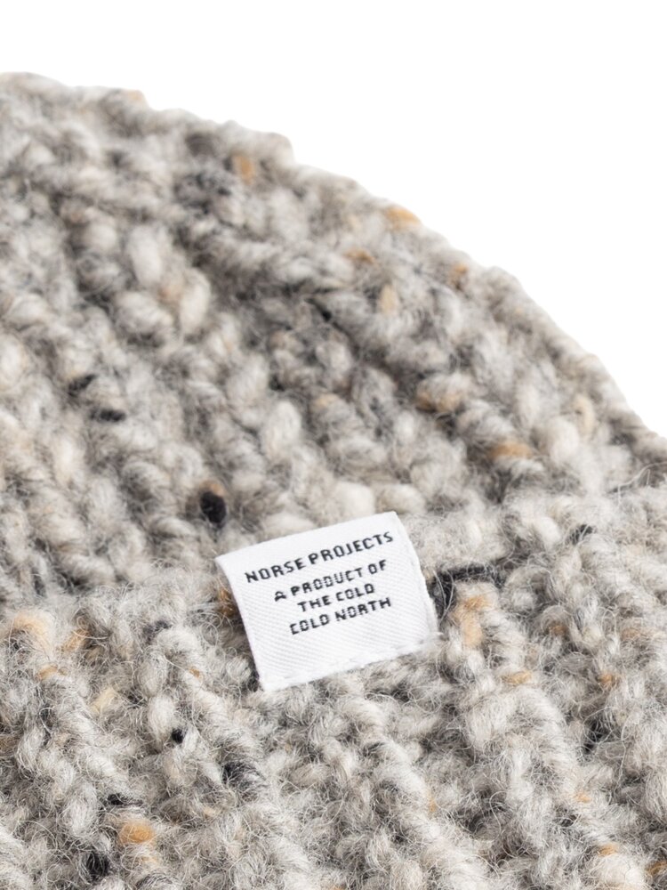 Norse Projects NORSE PROJECTS WOOL COTTON RIB BEANIE DARK GREY MELANGE
