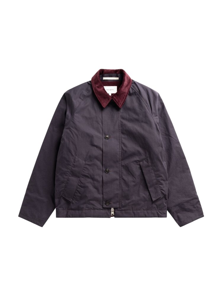 Norse Projects NORSE PROJECTS HOLMEN WAX RAGLAN INSULATED JACKET DARKEST PURPLE