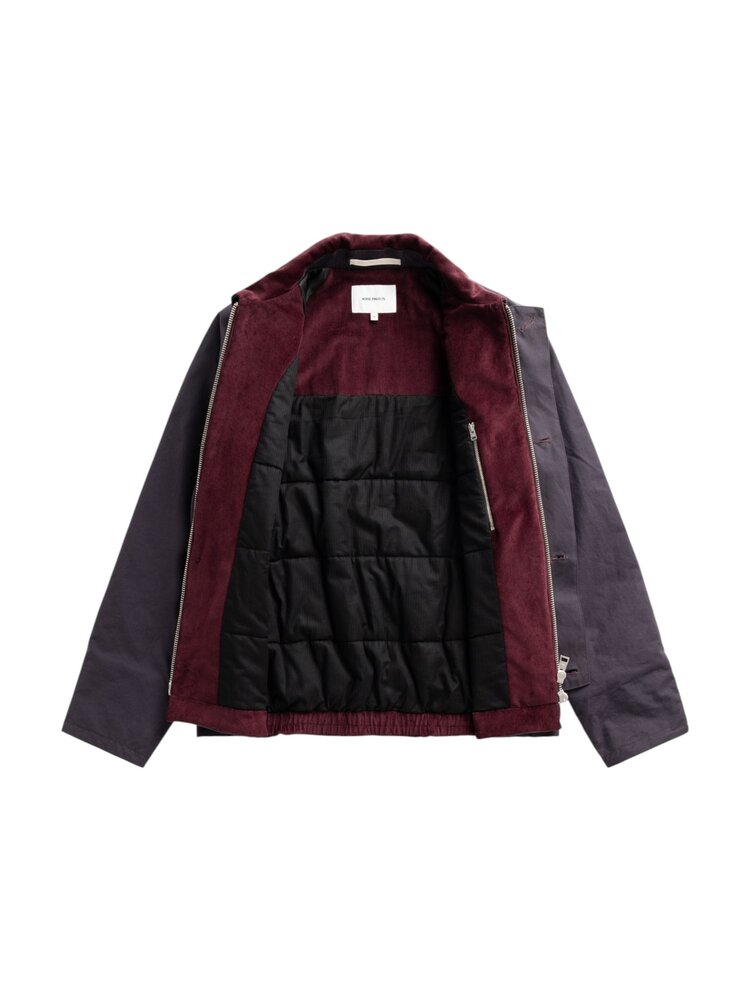 Norse Projects NORSE PROJECTS HOLMEN WAX RAGLAN INSULATED JACKET DARKEST PURPLE