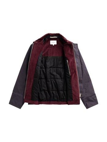 Norse Projects NORSE PROJECTS HOLMEN WAX RAGLAN INSULATED JACKET DARKEST PURPLE