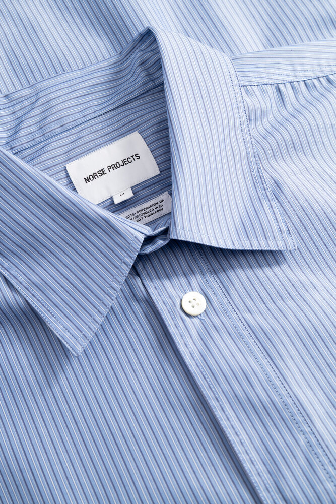 Norse Projects NORSE PROJECTS ESPEVIK FINE COTTON POPLIN OVERSIZE SHIRT CERULEAN