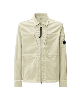 C.P. Company C.P. COMPANY CORDUROY ZIPPED OVERSHIRT SILVER BIRCH