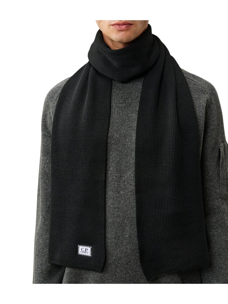 C.P. Company C.P. COMPANY EXTRAFINE MERINO WOOL SCARF BLACK