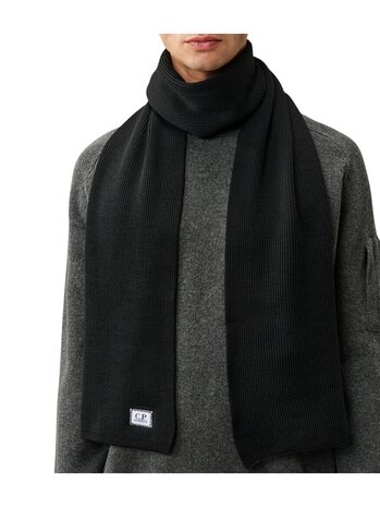 C.P. Company C.P. COMPANY EXTRAFINE MERINO WOOL SCARF BLACK