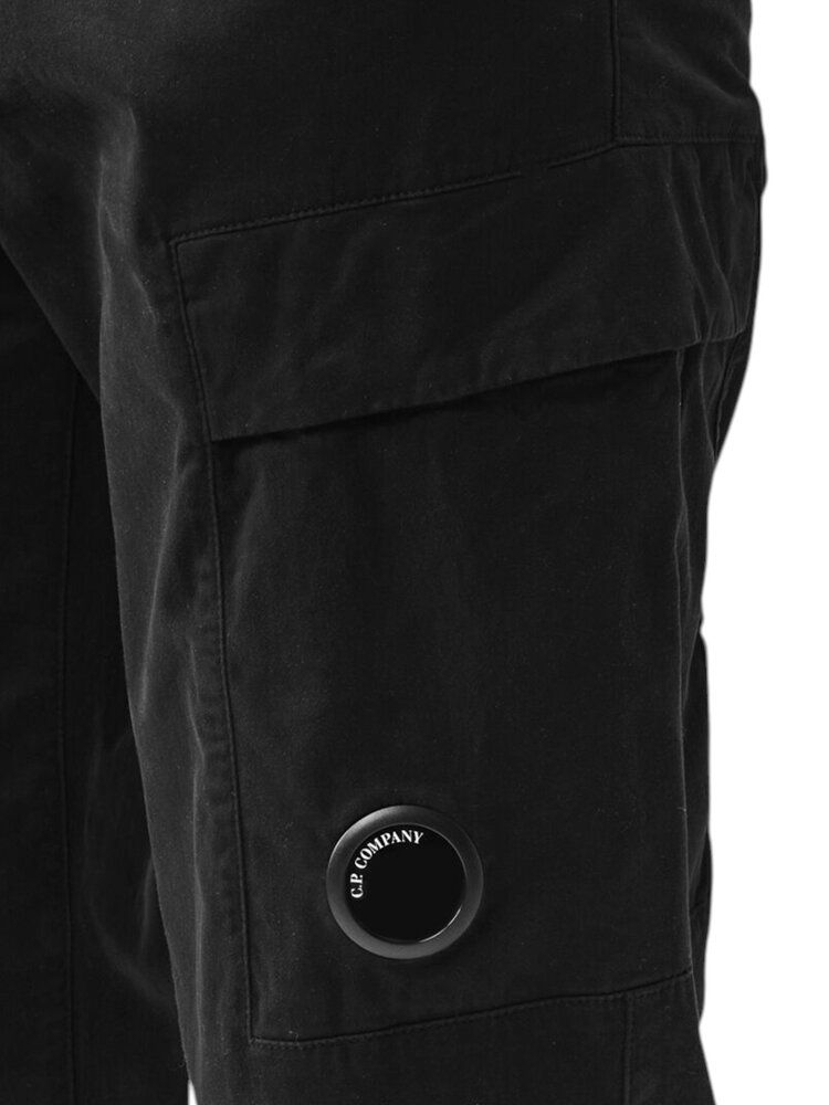 C.P. Company C.P. COMPANY STRETCH SATEEN REGULAR CARGO PANTS BLACK