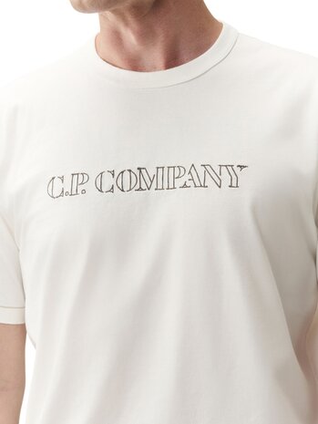 C.P. Company C.P. COMPANY 30/2 MERCERIZED JERSEY TWISTED SHORT SLEEVE T-SHIRT GAUZE WHITE