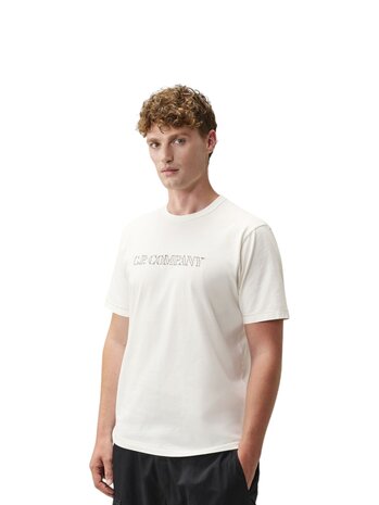 C.P. Company C.P. COMPANY 30/2 MERCERIZED JERSEY TWISTED SHORT SLEEVE T-SHIRT GAUZE WHITE
