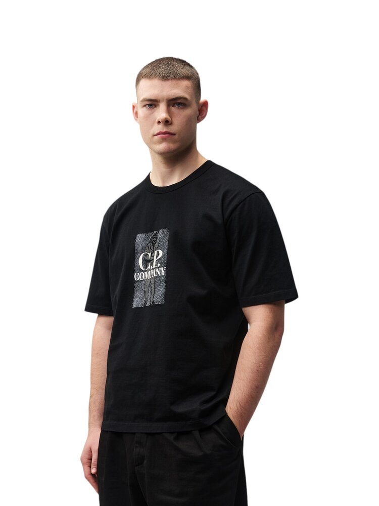 C.P. Company C.P. COMPANY JERSEY SHORT SLEEVE CHEST LOGO T-SHIRT BLACK