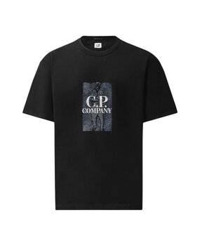 C.P. Company C.P. COMPANY JERSEY SHORT SLEEVE CHEST LOGO T-SHIRT BLACK