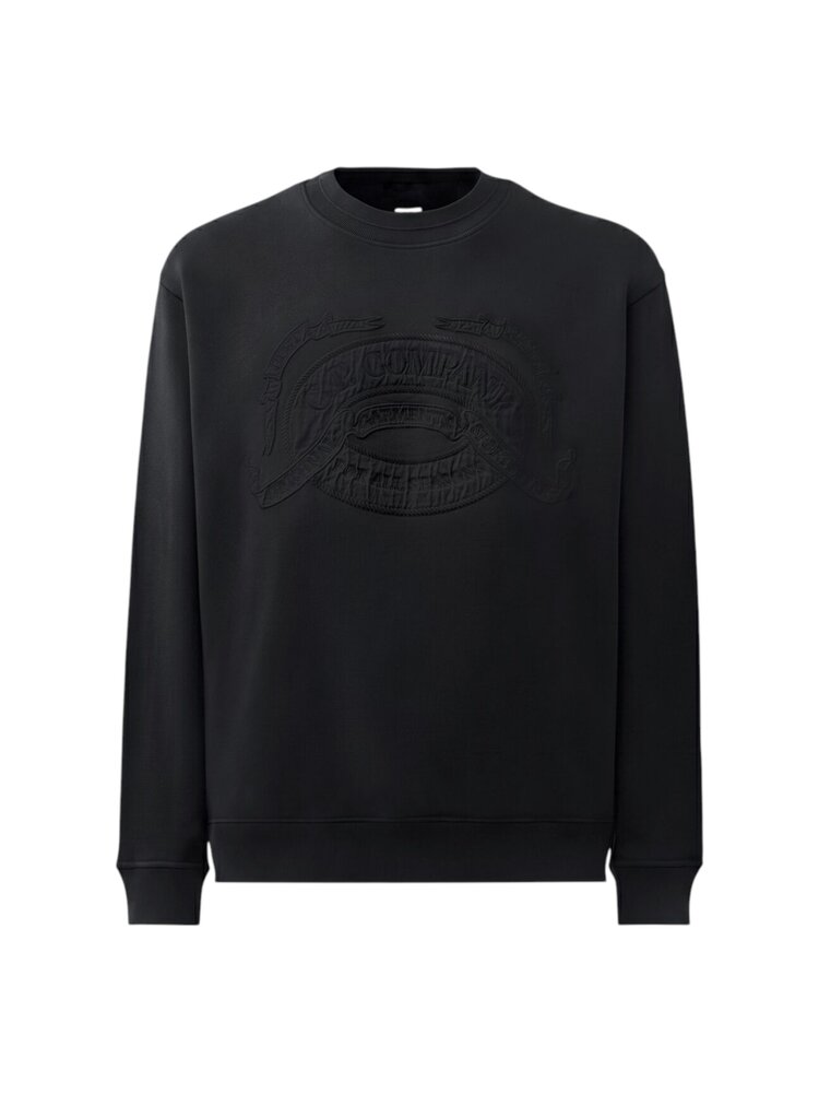 C.P. Company C.P. COMPANY COTTON FLEECE CREWNECK LOGO SWEATSHIRT BLACK