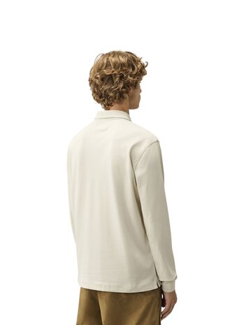 C.P. Company C.P. COMPANY STRETCH PIQUET LONGSLEEVE ZIP POLO SILVER BIRCH